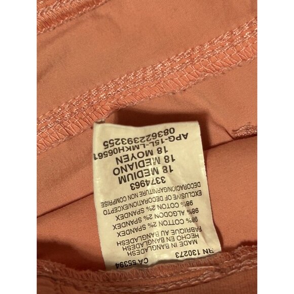 Lee brand 18 Regular womens peach orange cotton spandex cropped cargo pants pock - Picture 4 of 5